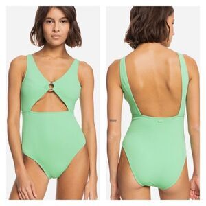 NWT Roxy Color Jam One Piece in Green L